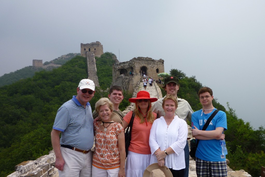 Charlie, Cary, Peter, Annie, Tom, Anne and Jimmy on the Great Wall