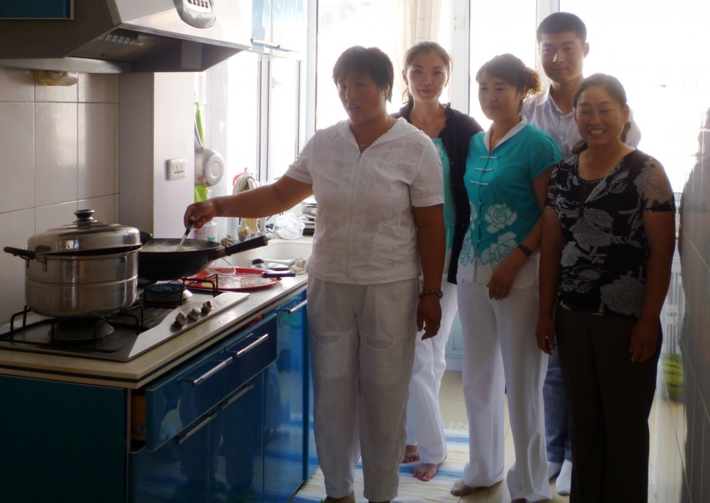 The kitchen crew at Jiao Jiao's house